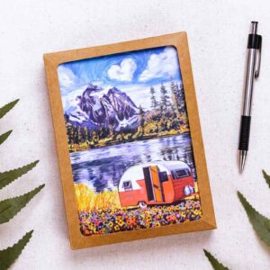 Mountain West Teardrop Trailer Boxed Postcards in box