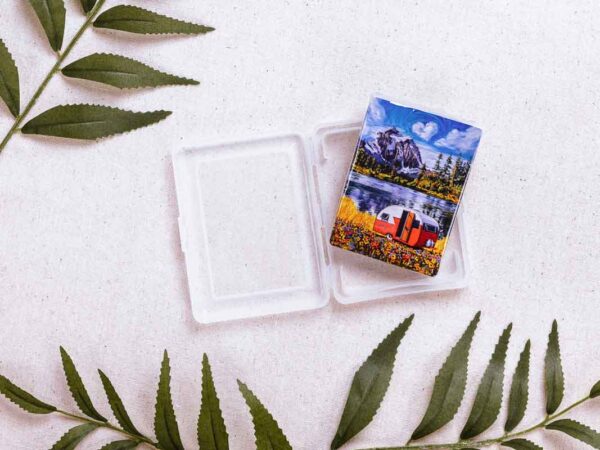 Mountain West Teardrop trailer deck of cards with clear plastic case