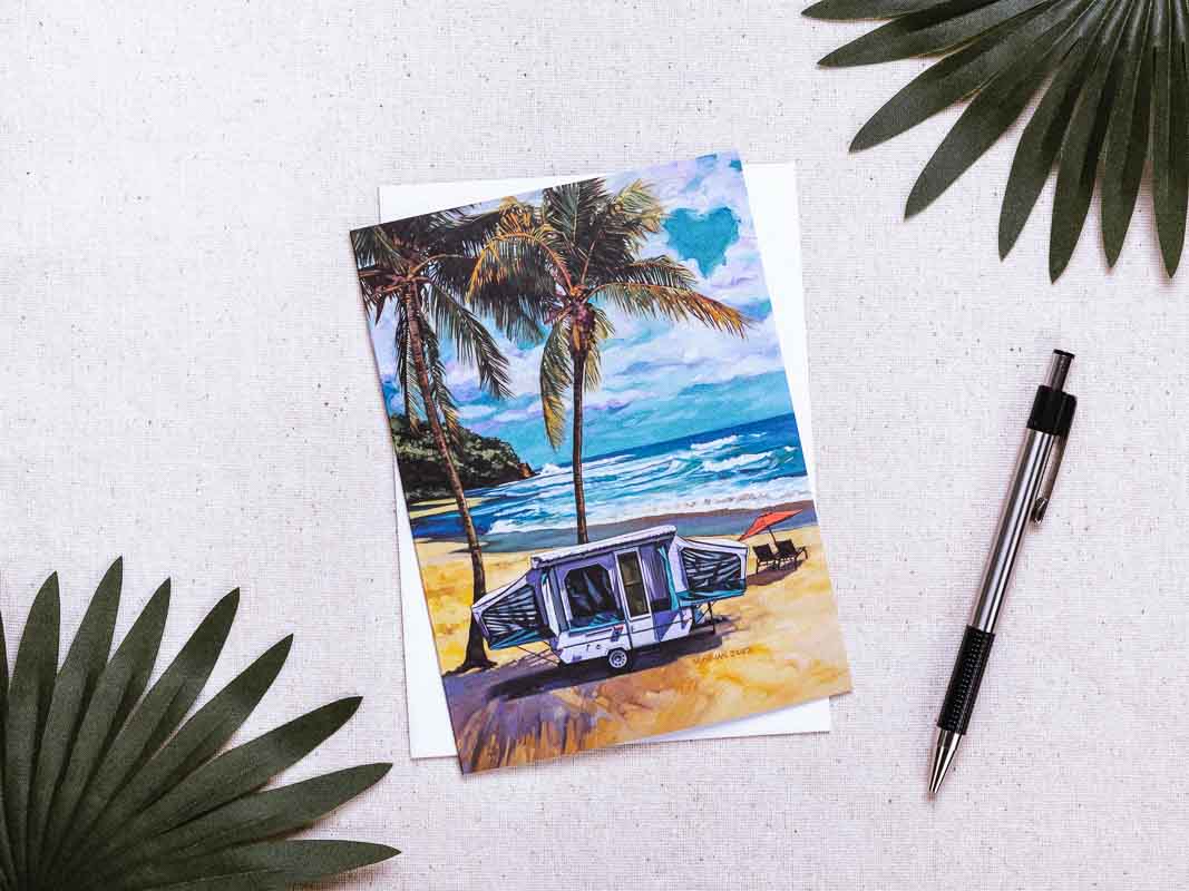 Sandy Beaches Single Notecard and envelope